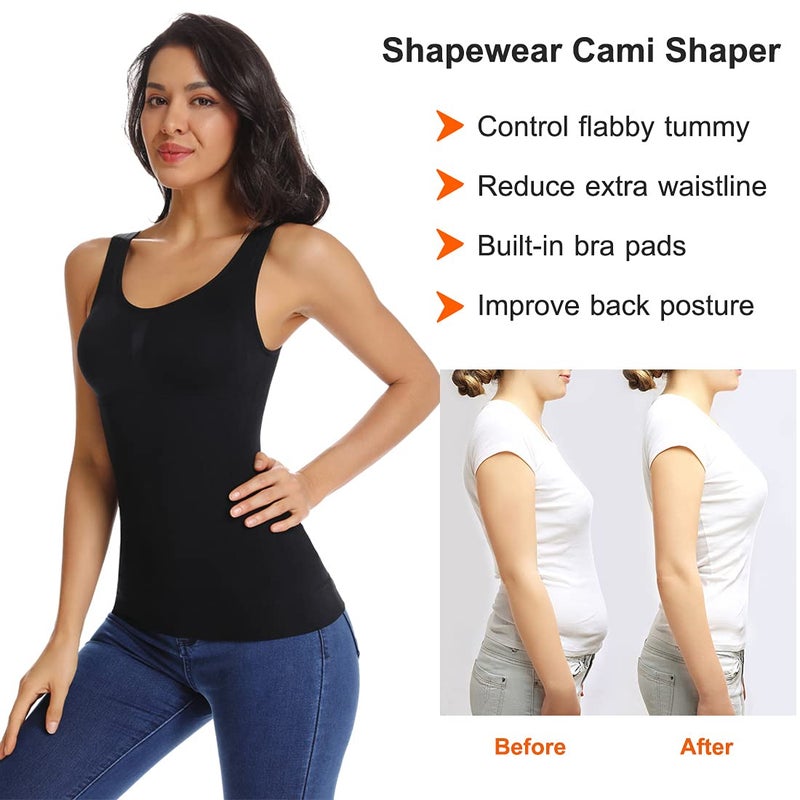 JOYSHAPER Women's Cami Shaper with Built in Bra Tummy Control Camisole Tank Top Underskirts Shapewear Body Shaper - Image 3
